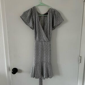 Trixxi Black and White Midi Dress